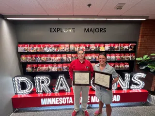 Fagerstrom, Poplin recognized by National Football Foundation; MSUM receives $5,000 academic donation