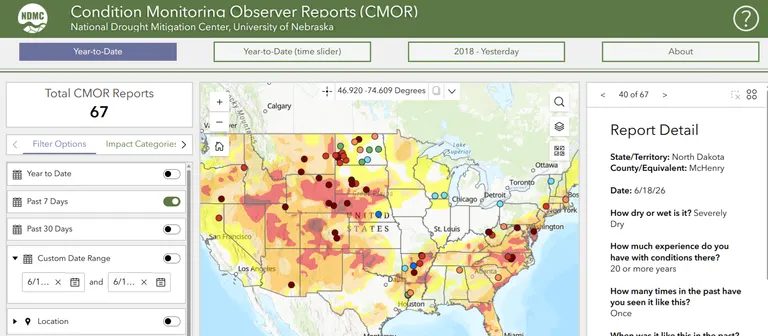 North Dakota leads U.S. Drought Monitor observer reports; farmers, ranchers urged to submit CMORs