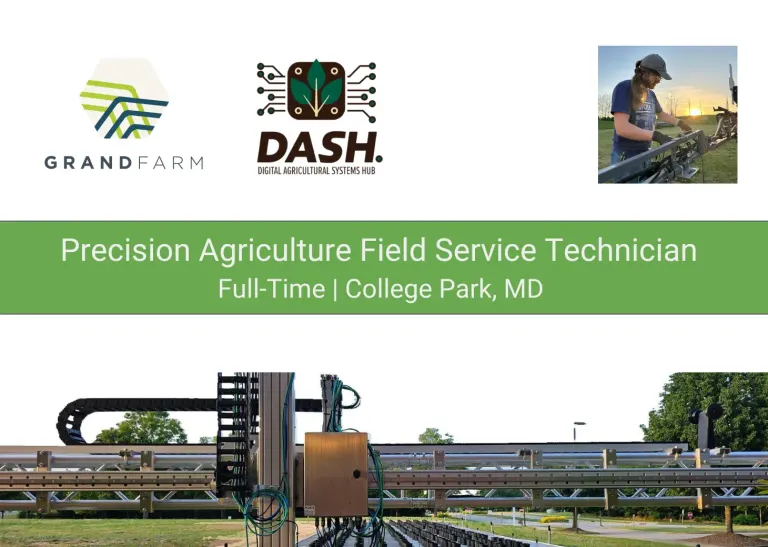 DASH seeks Precision Agriculture Field Service Technician to start October 2026, based in College Park, MD