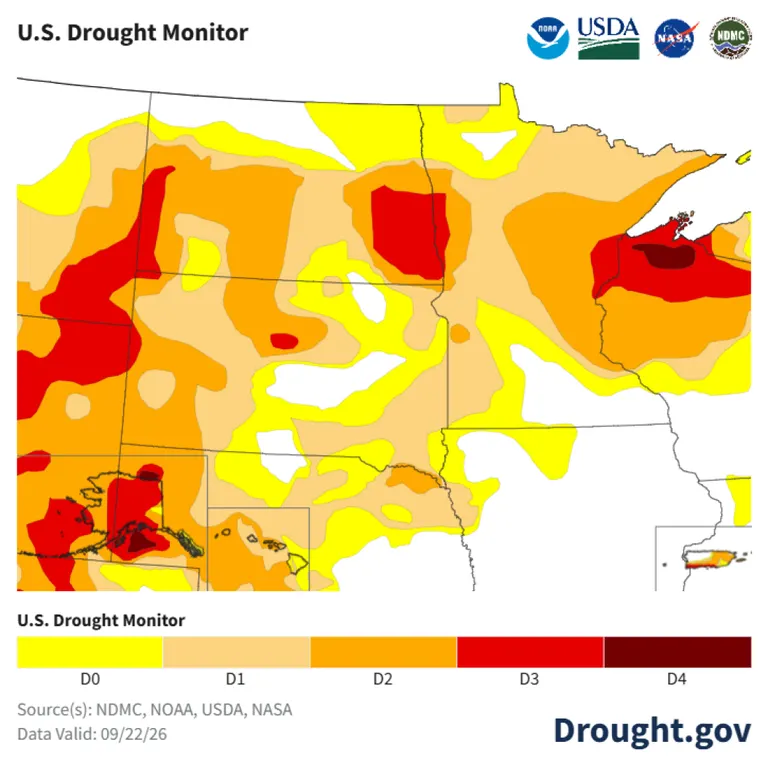 Wet weather brings slight drought reprieve to upper Midwest; 63.7% of North Dakota remains in drought