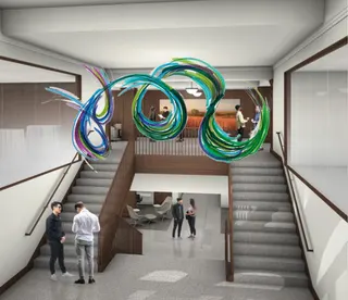 Artist April Wagner installs hand-blown glass sculpture in Weld Hall as part of $23M renovation