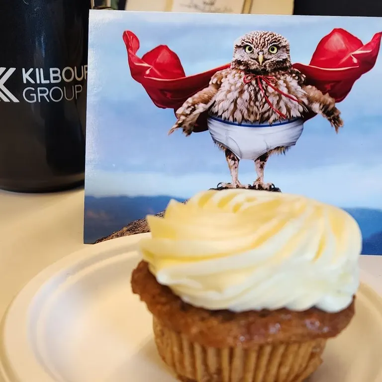 @h2mbiz marks another year celebrating Carrot Cake Day with carrot cupcake and bird