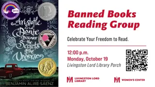 MSUM Banned Books Reading Group to discuss 'Aristotle and Dante Discover the Secrets of the Universe' Oct. 19