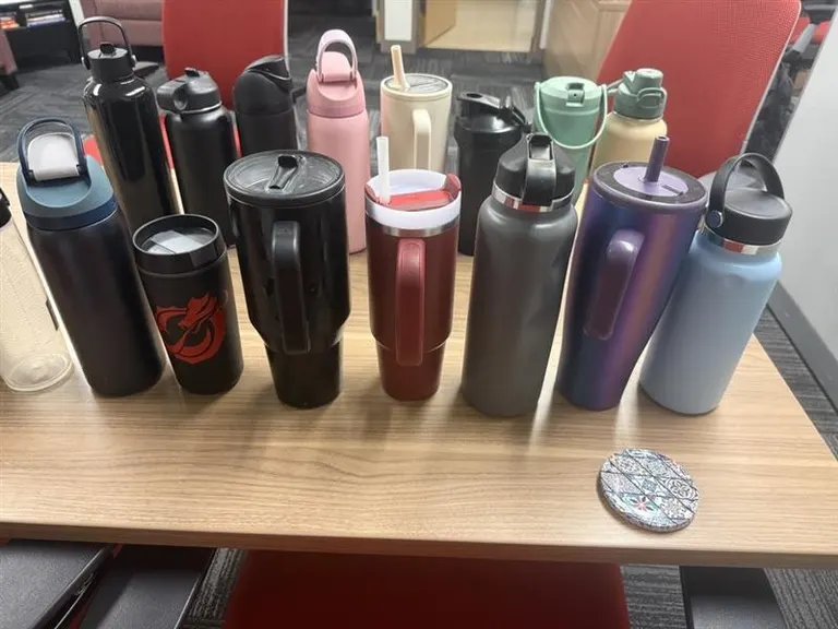 Unclaimed water bottles held at MSUM Office of Student Activities, CMU 113, Mon–Fri 9a–5p