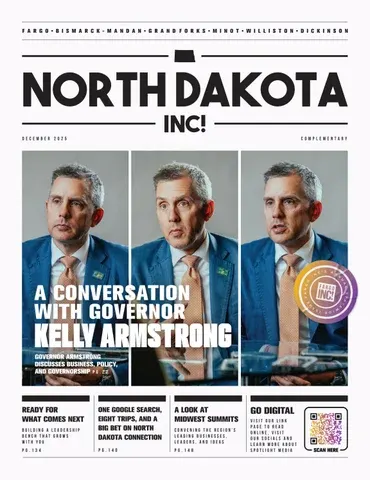 Fargo INC! December 2025 cover — A Conversation with Gov. Kelly Armstrong (North Dakota INC!)