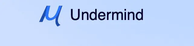 Undermind magazine logo with blue cursive “μ” symbol on light blue background.