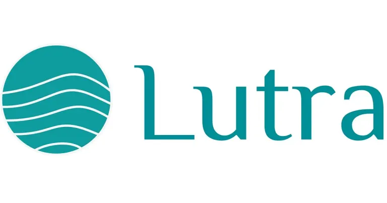 Lutra logo: teal circular icon with wavy white lines beside the word “Lutra” in teal.