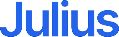 Julius logo in bold blue text on white background.