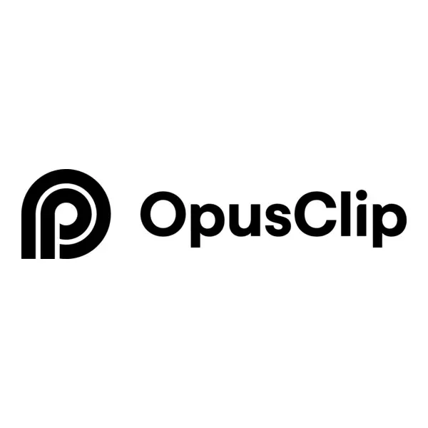 OpusClip logo with circular emblem and bold “OpusClip” text on white background