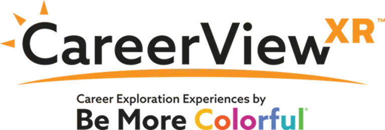 CareerView XR logo, Career Exploration Experiences by Be More Colorful