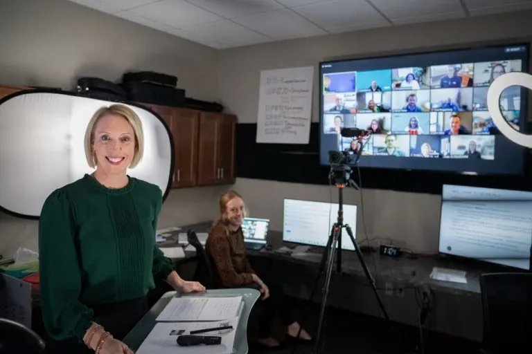 Allegro Group’s in-house studio allows Level Up Mastermind members to participate in the first four sessions of the program live from their individual worksites, creating an interactive experience with minimal disruption to the regular workday