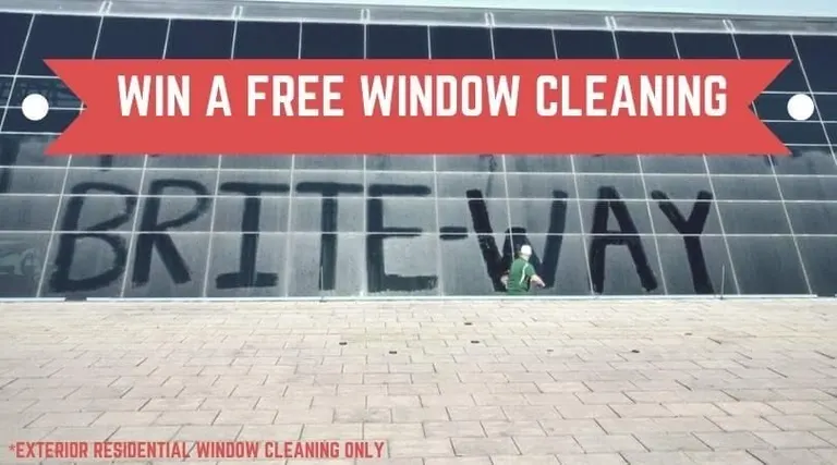 Brite-Way cleaning the windows at Hector Int’l Airport