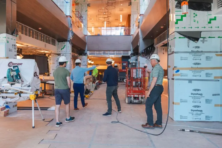 “This lobby area is actually a brand new facility, this part used to be a parking ramp,” Chaffee said. “By getting rid of that parking ramp, we have added 85,000 square feet of building. We’ve never been able to have all of our forward-facing…