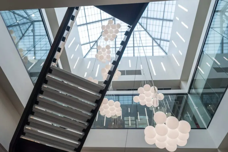 “Here we have a 72-foot tall ceiling,” Brantner said. “This is pretty cool to see. Not many banks have this type of feel.”