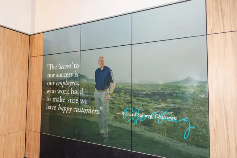 “The Solberg family is one of three families that are majority owners in the bank,” Brantner said. “Richard Solber is our chairman and this is a quote of his. We really wanted to show the history and growth of the bank throughout the building.”