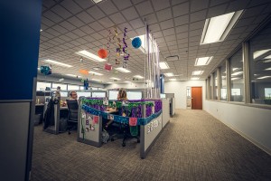 Discovery Benefits Office Cubicle Nametags hanging in Fargo