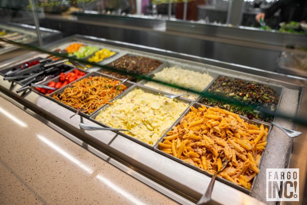 Microsoft's campus has a full-size cafeteria with quality and cheap, food options for its employees.